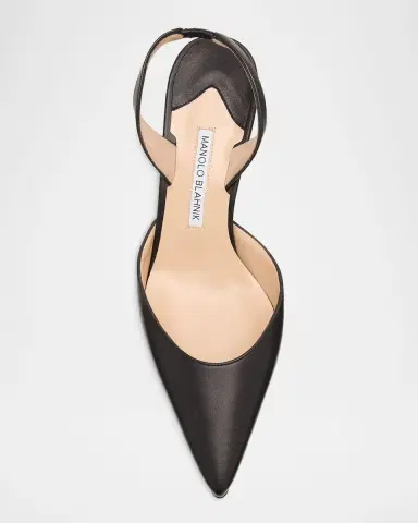 Manolo Blahnik Carolyne Leather Low-Heel Slingback Pump | Thumbnail 6 Manolo Blahnik Carolyne Leather Low-Heel Slingback Pump | Thumbnail 6