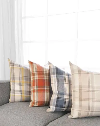 D.V. KAP Home Tartan Decorative Feather/Down Pillow - 24" | Thumbnail 1 D.V. KAP Home Tartan Decorative Feather/Down Pillow - 24" | Thumbnail 1