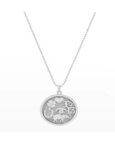 Jennifer Meyer 18k White Gold Good Luck Pendant Necklace with Diamonds | Thumbnail 2 Jennifer Meyer 18k White Gold Good Luck Pendant Necklace with Diamonds | Thumbnail 2