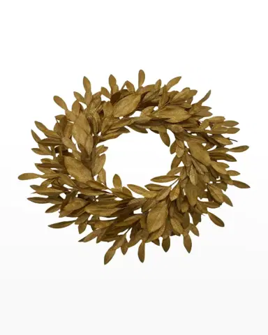Winward Home Golden Eucalyptus and Magnolia Leaf Wreath, 36" | Thumbnail 2 Winward Home Golden Eucalyptus and Magnolia Leaf Wreath, 36" | Thumbnail 2