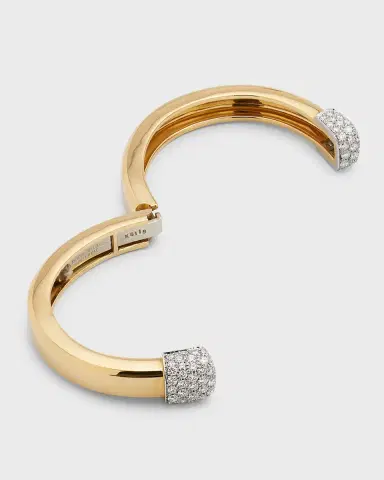 David Webb 18K Polished Gold Sugar Cube Bracelet w/ Diamonds | Thumbnail 3 David Webb 18K Polished Gold Sugar Cube Bracelet w/ Diamonds | Thumbnail 3