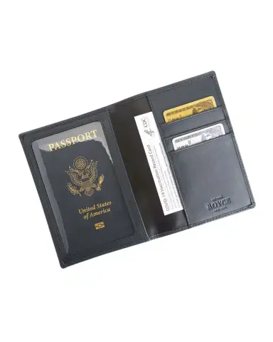 Royce New York Personalized Leather RFID-Blocking Passport Wallet with Vaccine Card Pocket | Thumbnail 1 Royce New York Personalized Leather RFID-Blocking Passport Wallet with Vaccine Card Pocket | Thumbnail 1