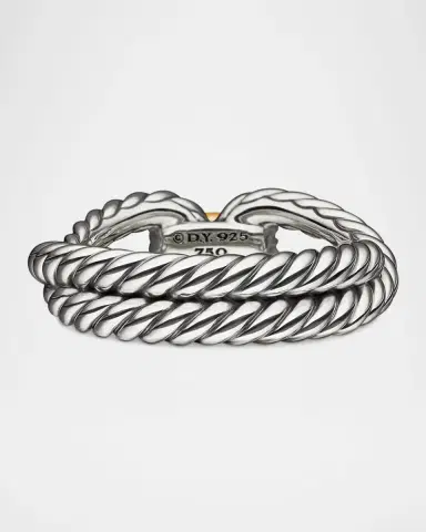 David Yurman Cable Loop Ring in Silver with 18K Gold, 8mm | Thumbnail 4 David Yurman Cable Loop Ring in Silver with 18K Gold, 8mm | Thumbnail 4