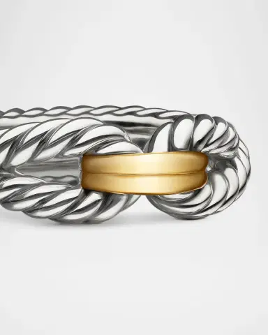 David Yurman Cable Loop Ring in Silver with 18K Gold, 8mm | Thumbnail 5 David Yurman Cable Loop Ring in Silver with 18K Gold, 8mm | Thumbnail 5