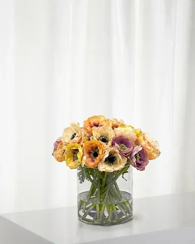 Winward Home Mix Anemone Faux Flowers w/ Vase | Thumbnail 1 Winward Home Mix Anemone Faux Flowers w/ Vase | Thumbnail 1