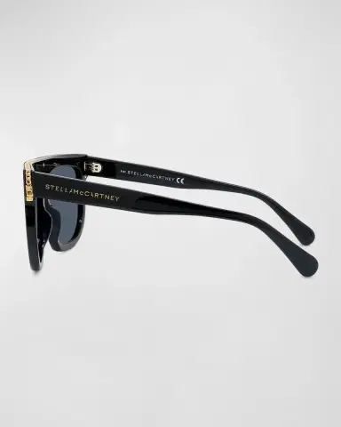 Stella McCartney Bio-Acetate Aviator Sunglasses w/ Chain Strap | Thumbnail 2 Stella McCartney Bio-Acetate Aviator Sunglasses w/ Chain Strap | Thumbnail 2