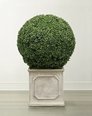 Winward Home Faux Boxwood Ball Topiary Plant in Planter, 36"T | Thumbnail 1 Winward Home Faux Boxwood Ball Topiary Plant in Planter, 36"T | Thumbnail 1