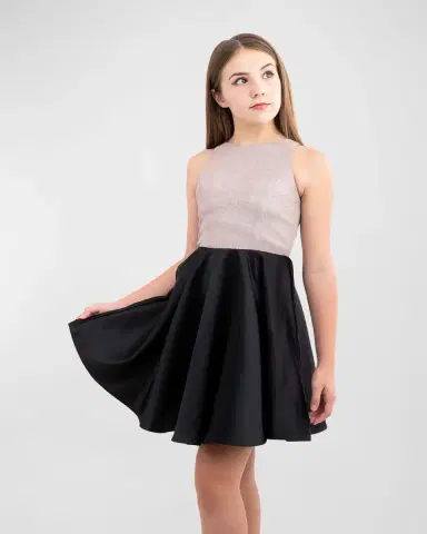 Un Deux Trois Girl's Two-Tone Fit-&-Flare Dress, Size 7-16 | Thumbnail 2 Un Deux Trois Girl's Two-Tone Fit-&-Flare Dress, Size 7-16 | Thumbnail 2