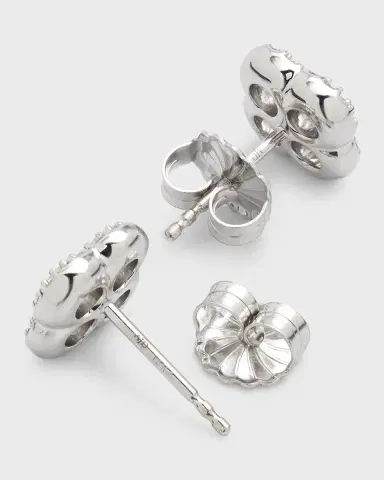 Neiman Marcus Diamonds 18K White Gold Diamond Flower Stud Earrings, 1.36tcw, 0.4"L / 0.4"W | Thumbnail 4 Neiman Marcus Diamonds 18K White Gold Diamond Flower Stud Earrings, 1.36tcw, 0.4"L / 0.4"W | Thumbnail 4