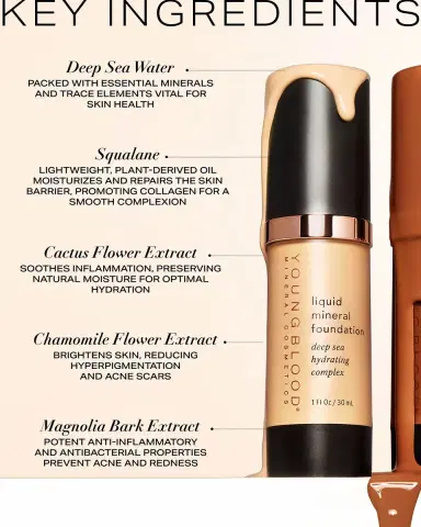 Youngblood Mineral Cosmetics Liquid Mineral Foundation Deep Sea Hydrating Complex, 1 oz. | Thumbnail 3 Youngblood Mineral Cosmetics Liquid Mineral Foundation Deep Sea Hydrating Complex, 1 oz. | Thumbnail 3