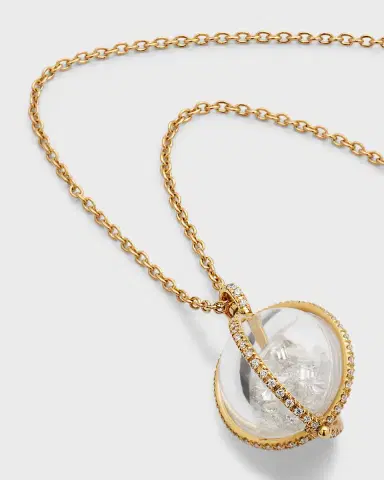 Moritz Glik 18K Yellow Gold Kaleidoscope Shaker Pendant Necklace with Diamond Pave | Thumbnail 2 Moritz Glik 18K Yellow Gold Kaleidoscope Shaker Pendant Necklace with Diamond Pave | Thumbnail 2