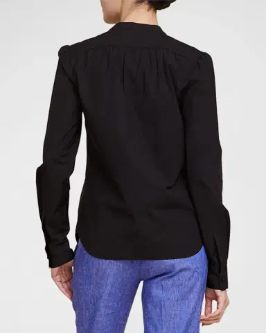Callas Milano Olympia Ruched Long-Sleeve Cotton Blouse | Thumbnail 3 Callas Milano Olympia Ruched Long-Sleeve Cotton Blouse | Thumbnail 3
