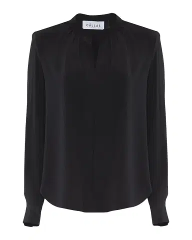 Callas Milano Olympia Ruched Long-Sleeve Cotton Blouse | Thumbnail 1 Callas Milano Olympia Ruched Long-Sleeve Cotton Blouse | Thumbnail 1