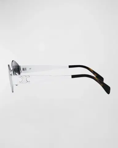 Celine Triomphe Round Metal & Acetate Sunglasses | Thumbnail 3 Celine Triomphe Round Metal & Acetate Sunglasses | Thumbnail 3
