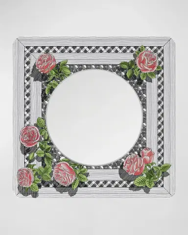FORNASETTI Square Frame With Flat Mirror - Musciarabia With Rose Color | Thumbnail 2 FORNASETTI Square Frame With Flat Mirror - Musciarabia With Rose Color | Thumbnail 2