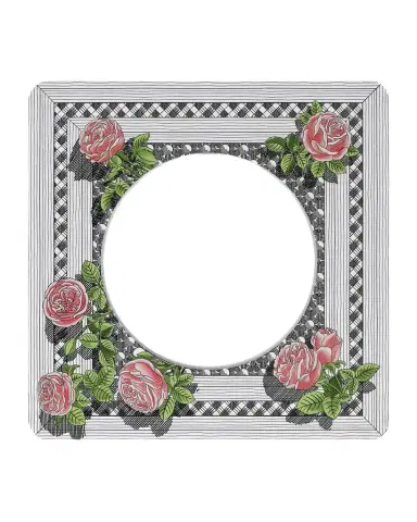FORNASETTI Square Frame With Flat Mirror - Musciarabia With Rose Color | Thumbnail 1 FORNASETTI Square Frame With Flat Mirror - Musciarabia With Rose Color | Thumbnail 1
