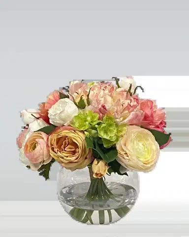 Winward Home Peony Rose in Bowl Vase | Thumbnail 2 Winward Home Peony Rose in Bowl Vase | Thumbnail 2