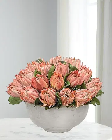 Winward Home Pink Protea in Bowl | Thumbnail 1 Winward Home Pink Protea in Bowl | Thumbnail 1