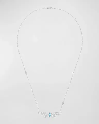 Boucheron Cicada 18K White Gold Diamond & Aquamarine Pendant Necklace | Thumbnail 2 Boucheron Cicada 18K White Gold Diamond & Aquamarine Pendant Necklace | Thumbnail 2