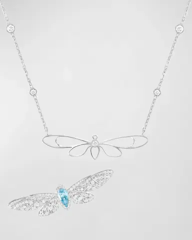 Boucheron Cicada 18K White Gold Diamond & Aquamarine Pendant Necklace | Thumbnail 3 Boucheron Cicada 18K White Gold Diamond & Aquamarine Pendant Necklace | Thumbnail 3