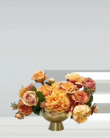 Winward Home Rose Peony in Golden Pot | Thumbnail 2 Winward Home Rose Peony in Golden Pot | Thumbnail 2