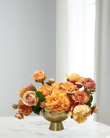 Winward Home Rose Peony in Golden Pot | Thumbnail 1 Winward Home Rose Peony in Golden Pot | Thumbnail 1