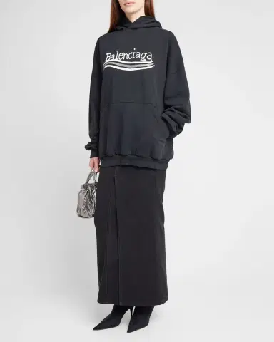 Balenciaga Hand-Drawn Political Campaign Oversized Hoodie | Thumbnail 2 Balenciaga Hand-Drawn Political Campaign Oversized Hoodie | Thumbnail 2