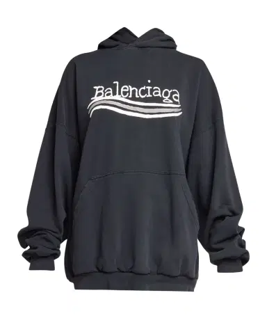 Balenciaga Hand-Drawn Political Campaign Oversized Hoodie | Thumbnail 1 Balenciaga Hand-Drawn Political Campaign Oversized Hoodie | Thumbnail 1