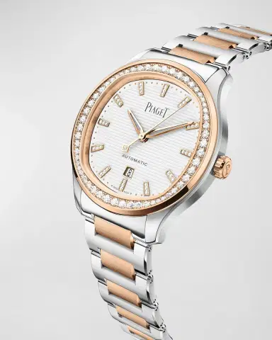 PIAGET Polo Date 36mm Steel & 18K Rose Gold Diamond Bezel Watch | Thumbnail 3 PIAGET Polo Date 36mm Steel & 18K Rose Gold Diamond Bezel Watch | Thumbnail 3