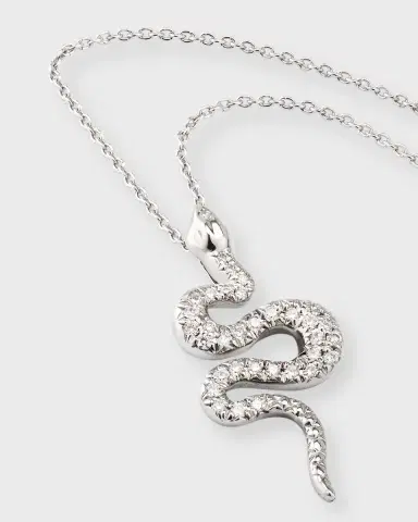 Roberto Coin 18K White Gold Diamond Snake Pendant Necklace | Thumbnail 2 Roberto Coin 18K White Gold Diamond Snake Pendant Necklace | Thumbnail 2