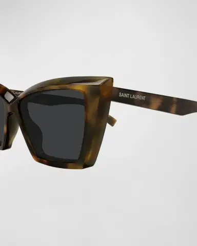 Saint Laurent Beveled Acetate Cat-Eye Sunglasses | Thumbnail 3 Saint Laurent Beveled Acetate Cat-Eye Sunglasses | Thumbnail 3
