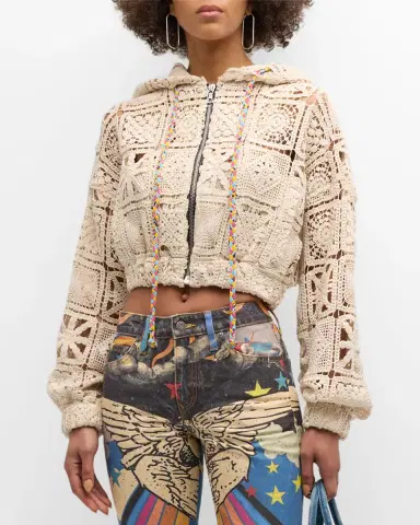 Coût De La Liberté Gina Cropped Zip Hoodie | Thumbnail 4 Coût De La Liberté Gina Cropped Zip Hoodie | Thumbnail 4