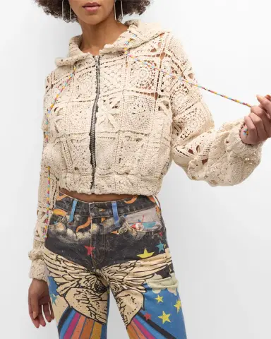 Coût De La Liberté Gina Cropped Zip Hoodie | Thumbnail 7 Coût De La Liberté Gina Cropped Zip Hoodie | Thumbnail 7