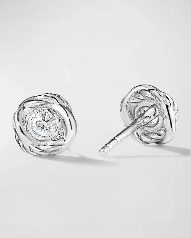 David Yurman Infinity Stud Earrings with Diamonds in 18K Gold, 7mm | Thumbnail 2 David Yurman Infinity Stud Earrings with Diamonds in 18K Gold, 7mm | Thumbnail 2