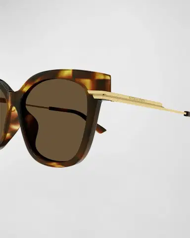 Bottega Veneta Engraved Logo Acetate & Metal Cat-Eye Sunglasses | Thumbnail 3 Bottega Veneta Engraved Logo Acetate & Metal Cat-Eye Sunglasses | Thumbnail 3