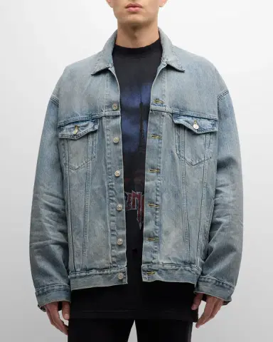 Balenciaga Men's Oversized Denim Jacket | Thumbnail 3 Balenciaga Men's Oversized Denim Jacket | Thumbnail 3