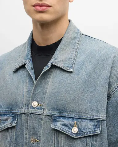 Balenciaga Men's Oversized Denim Jacket | Thumbnail 5 Balenciaga Men's Oversized Denim Jacket | Thumbnail 5