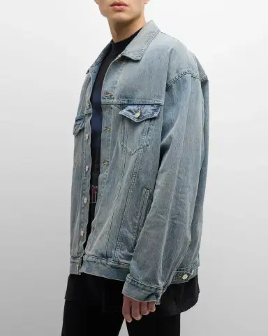 Balenciaga Men's Oversized Denim Jacket | Thumbnail 6 Balenciaga Men's Oversized Denim Jacket | Thumbnail 6