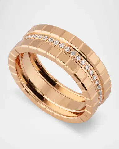 Chopard Ice Cube 18K Rose Gold 3-Row Diamond Ring, Size 54 | Thumbnail 2 Chopard Ice Cube 18K Rose Gold 3-Row Diamond Ring, Size 54 | Thumbnail 2