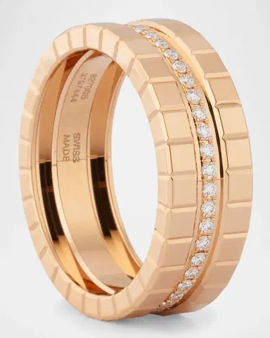 Chopard Ice Cube 18K Rose Gold 3-Row Diamond Ring, Size 54 | Thumbnail 3 Chopard Ice Cube 18K Rose Gold 3-Row Diamond Ring, Size 54 | Thumbnail 3