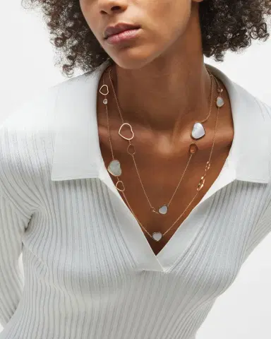 Chopard Happy Hearts 18K Rose Gold Mother-of-Pearl Station Necklace | Thumbnail 4 Chopard Happy Hearts 18K Rose Gold Mother-of-Pearl Station Necklace | Thumbnail 4