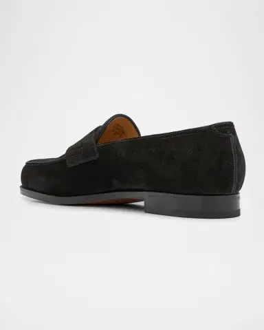 John Lobb Men's Lopez Suede Penny Loafers | Thumbnail 3 John Lobb Men's Lopez Suede Penny Loafers | Thumbnail 3
