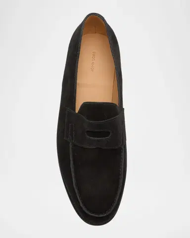 John Lobb Men's Lopez Suede Penny Loafers | Thumbnail 4 John Lobb Men's Lopez Suede Penny Loafers | Thumbnail 4