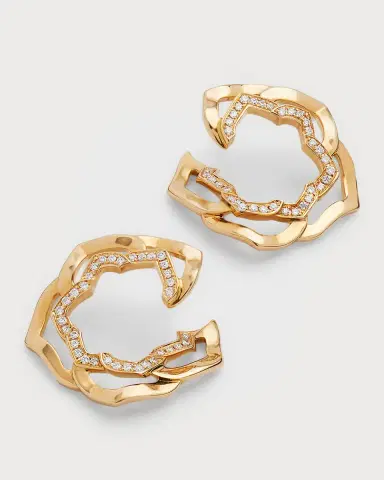 PIAGET 18k Rose Gold Diamond Rose Earrings | Thumbnail 2 PIAGET 18k Rose Gold Diamond Rose Earrings | Thumbnail 2