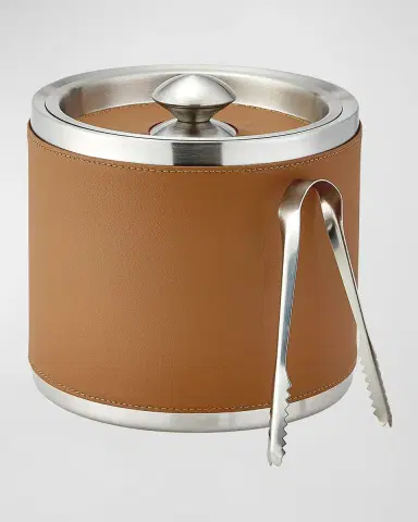 Graphic Image Leather Ice Bucket with Tongs | Thumbnail 2 Graphic Image Leather Ice Bucket with Tongs | Thumbnail 2