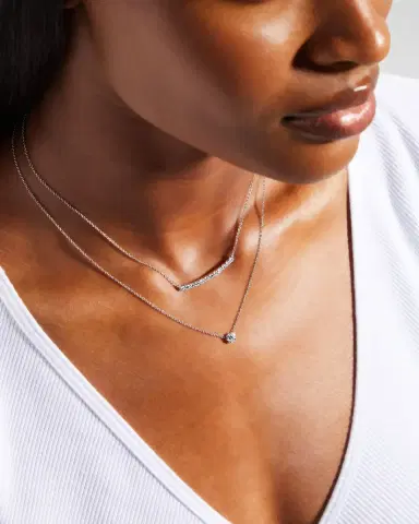Mémoire 18k White Gold Diamond Bouquet Fashion Necklace, 18"L, 0.18tcw | Thumbnail 4 Mémoire 18k White Gold Diamond Bouquet Fashion Necklace, 18"L, 0.18tcw | Thumbnail 4