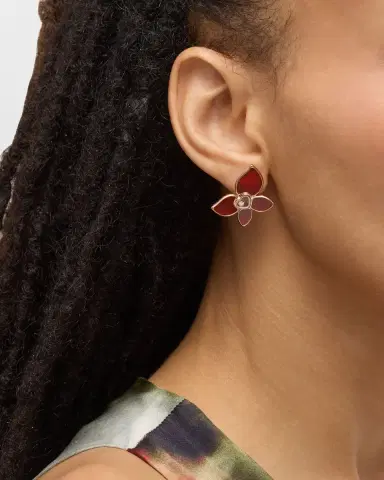 Chopard Happy Butterfly 18k Rose Gold Carnelian Earrings | Thumbnail 1 Chopard Happy Butterfly 18k Rose Gold Carnelian Earrings | Thumbnail 1