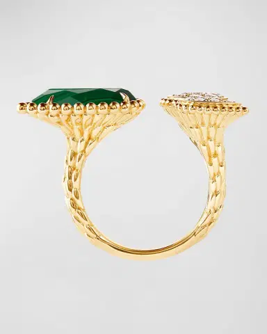 Boucheron Serpent Bohème 18K Yellow Gold Malachite & Diamond 3-Motif Ring | Thumbnail 2 Boucheron Serpent Bohème 18K Yellow Gold Malachite & Diamond 3-Motif Ring | Thumbnail 2