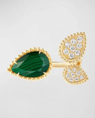Boucheron Serpent Bohème 18K Yellow Gold Malachite & Diamond 3-Motif Ring | Thumbnail 3 Boucheron Serpent Bohème 18K Yellow Gold Malachite & Diamond 3-Motif Ring | Thumbnail 3