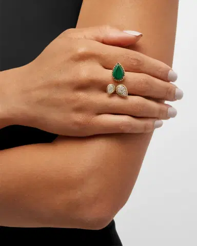 Boucheron Serpent Bohème 18K Yellow Gold Malachite & Diamond 3-Motif Ring | Thumbnail 1 Boucheron Serpent Bohème 18K Yellow Gold Malachite & Diamond 3-Motif Ring | Thumbnail 1